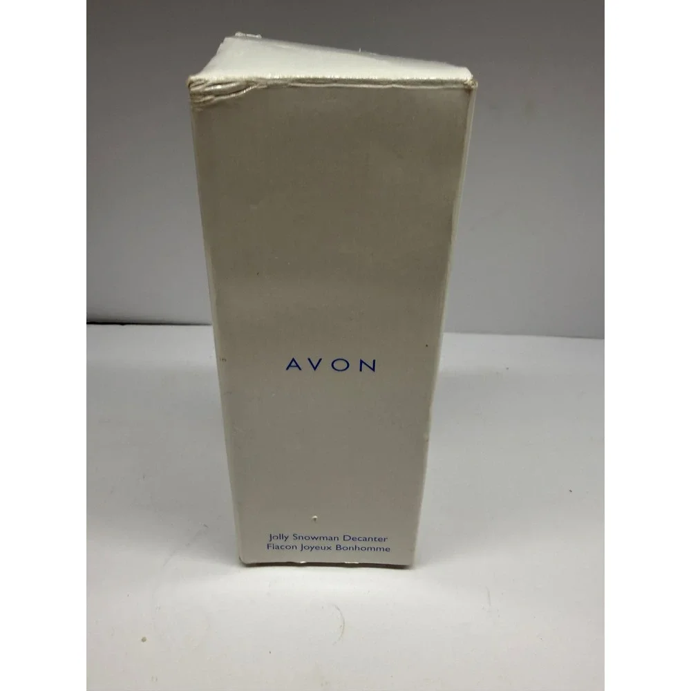 Vintage Avon Jolly Snowman Decanter Collectible Soap Lotion Pump Blue White